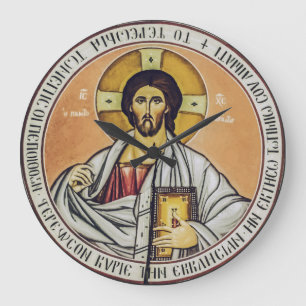 Relógio Grande Jesus Cristo Pantocrator  cúpula da Igreja