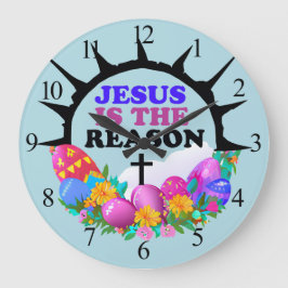 Relógio Grande Jesus é a razão - Páscoa Wreath