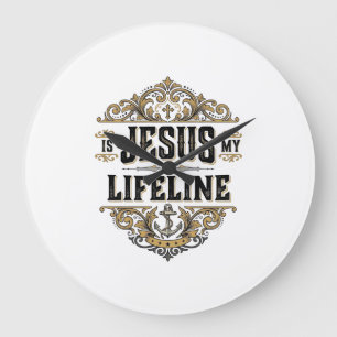 Relógio Grande Jesus É Minha Linha da Vida Camisa Vintage Cristã 