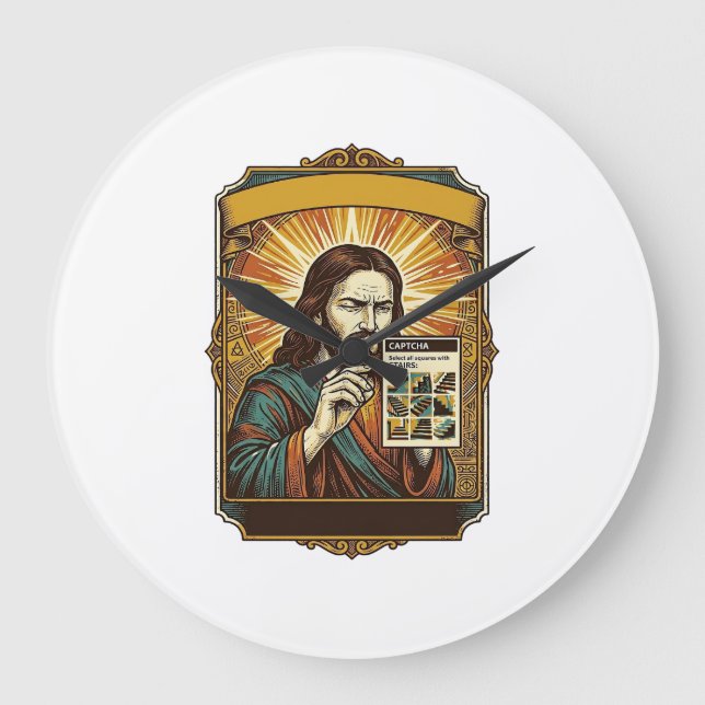 Relógio Grande Jesus Escadas Embaçadas Teste Captcha Segurança Te (Frente)