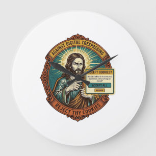 Relógio Grande Jesus Irritante Aceitar Cookies Pop Up Internet Na