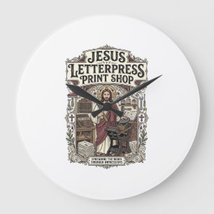Relógio Grande Jesus Letterpress Print Shop Jesus Letterpress Pri