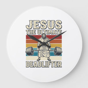 Relógio Grande Jesus O Levantador de Peso Definitivo Desenho Veto