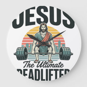 Relógio Grande Jesus O Levantador de Peso Definitivo Vintage