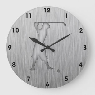 Relógio Grande Jogador de golfe do vintage; Metal-olhar