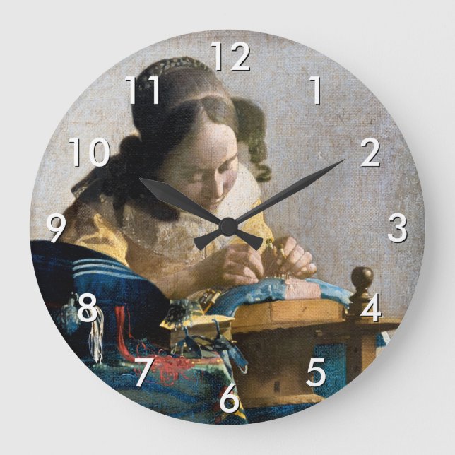 Relógio Grande Johannes Vermeer - O Lacemaker (Frente)