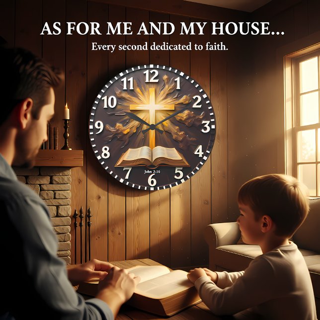 Relógio Grande John 3:16 Luz Eterna Escritura (Criador carregado)