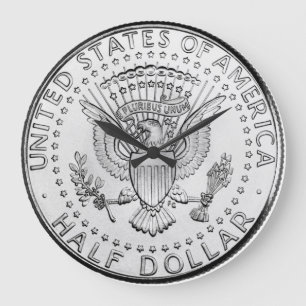 Relógio Grande John F. Kennedy Half-Dollar