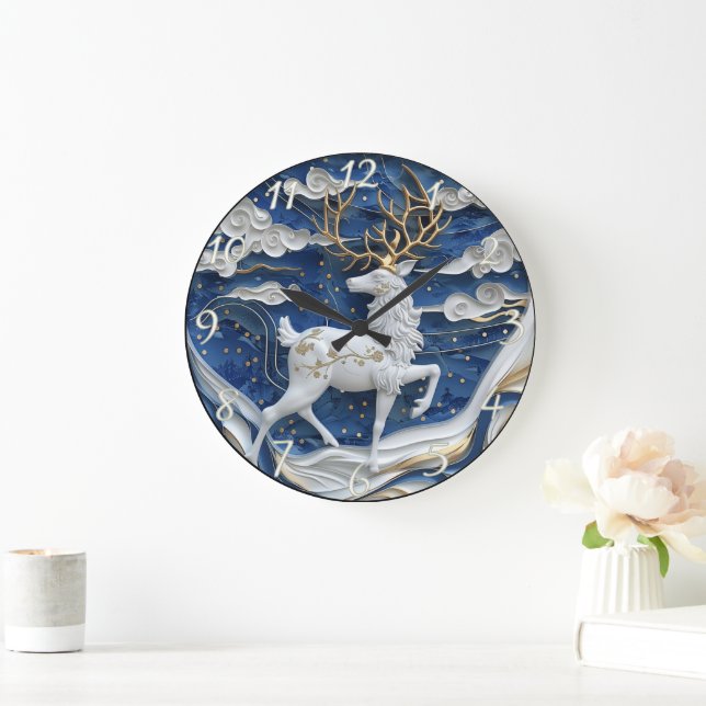 Relógio Grande Joia natalícia de Reindeer (Lar)