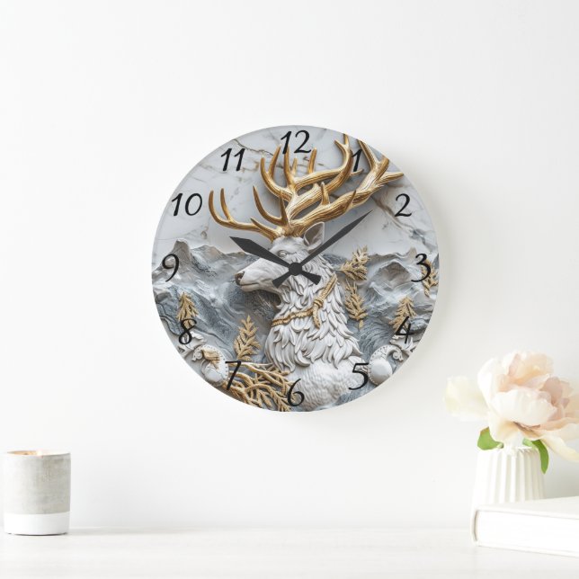 Relógio Grande Jolly Reindeer de Natal (Lar)