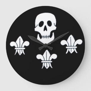 RELÓGIO GRANDE JOLLY ROGER SKULL E TRÊS MENTIRAS FLAG
