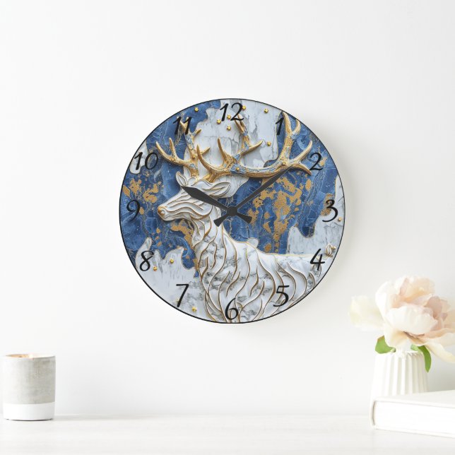 Relógio Grande Joyful Reindeer Holiday Magic (Lar)