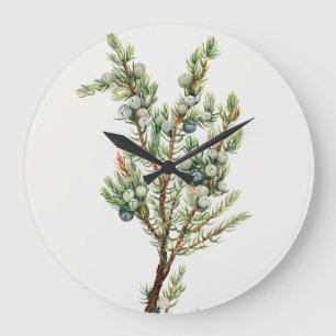 Relógio Grande Juniper De Montanha Botânica Simples Vintage