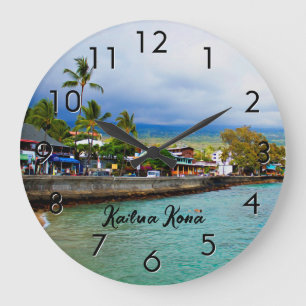 Relógio Grande Kailua Kona Pier Hawaii - Pintor a óleo Arte Digit