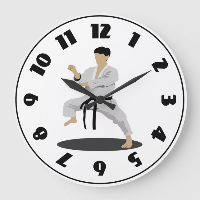 Relógio Grande Karate Pose Clock (Frente)