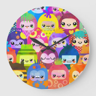 Relógio Grande Kawaii Pequenos Monstros Bebê 