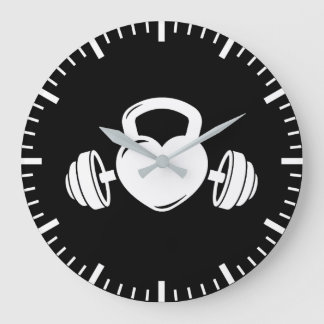 Relógio Grande Kettlebell Barbell Love - Gym Workout Motivational