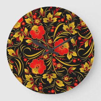 Relógio Grande Khokhloma do russo