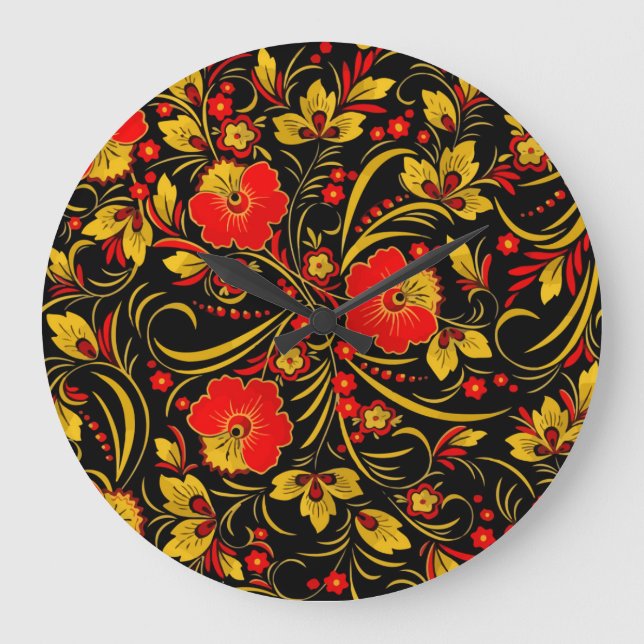 Relógio Grande Khokhloma do russo (Frente)