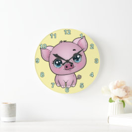 Relógio Grande Kids Piglet Wall Clock