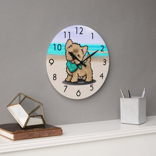 Relógio Grande KiniArt Cutieface Cairn Beach Wall Clock (Escritório)