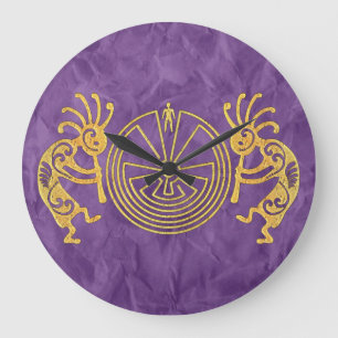 Relógio Grande KOKOPELLI / HOMEM NO ouro MAZE + suas ideias