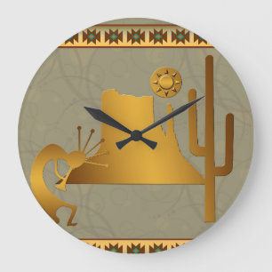 Relógio Grande Kokopelli Mesa e Cactus Set #2
