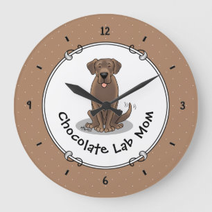 Relógio Grande Laboratório de Chocolate Mãe Labrador Retriever