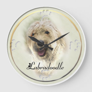 Relógio Grande Labradoodle Art Gifts