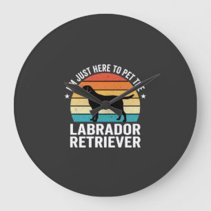 Relógio Grande Labrador Retriever Retro Cão Acariciando