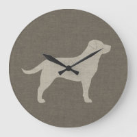 Labrador Silhouette amarelo | Estilo Faux Linen