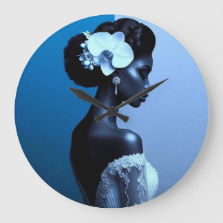 Relógio Grande Lady Blue Wall Clock Alicia C Lacy Art