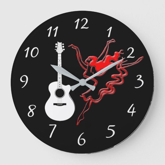 Relógio Grande Lady in red Acrylic Wall Clock (Frente)