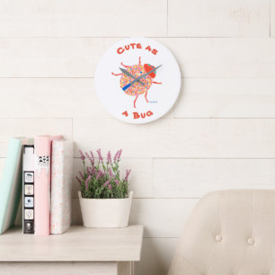Relógio Grande Ladybug Nursery Wall Clock