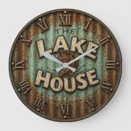 Relógio Grande Lake House Bass Fishing Rustic Angler Cabin