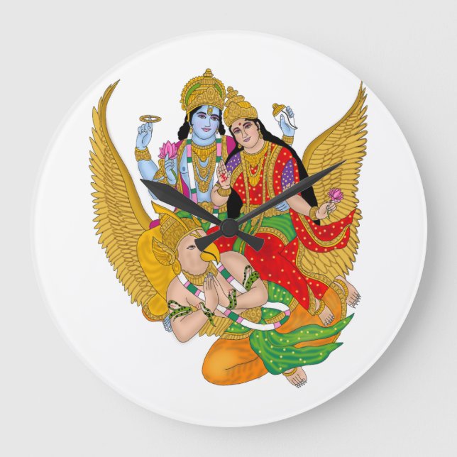 Relógio Grande Lakshmi Narayan Clock – Divine Wall Decor & Home D (Frente)