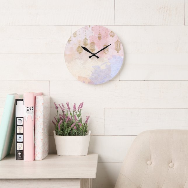 Relógio Grande “Lantern Dreams” Pastel Ramadan  (Sala de leitura)