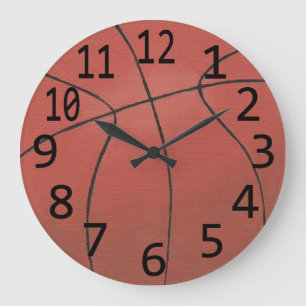 Relógio Grande Lar desportivo de pintura de basquete com grandes 