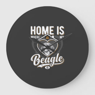 Relógio Grande Lar é Onde Meu Beagle Está_1