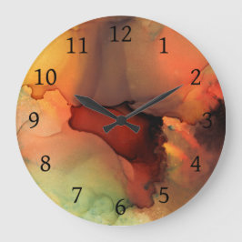 Relógio Grande Laranja Abstrato 59