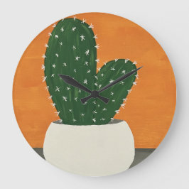 Relógio Grande Laranja e Cinza Acrílico Potente