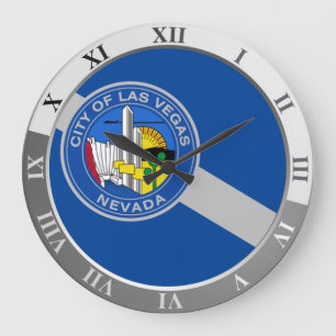 Relógio Grande Las Vegas flag Large Clock