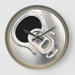 Relógio Grande lata de cerveja aberta recipiente metálico
