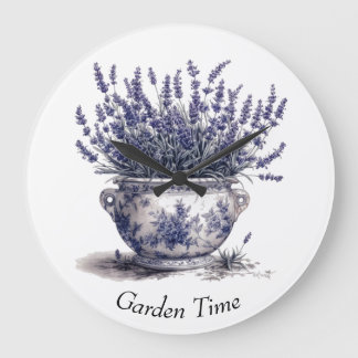 Relógio Grande Lavanda em Azul Delft 