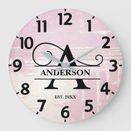 Relógio Grande Lavanda Pálida Distorceu Um Monograma