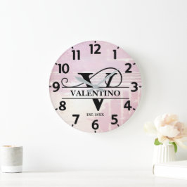 Relógio Grande Lavanda pálida - Vinho