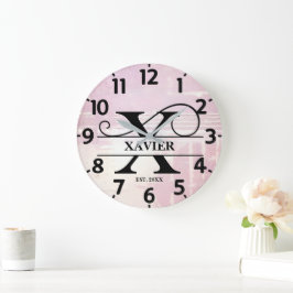 Relógio Grande Lavanda pálida - X Monograma