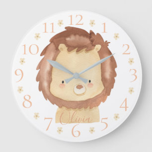 Relógio Grande Leão de Bebê Personalizado de Cor de Água Cuja