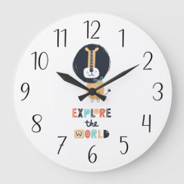 Relógio Grande Leão de Explicação de Cute