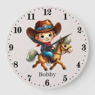 Relógio Grande Legal Cowboys adiciona nome e quarto de meninos